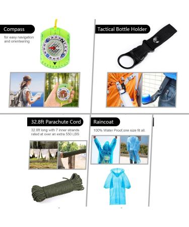 Emergency Survival Kit - 151 Pcs First Aid Gear Outdoor Trauma Bag with Tactical Flashlight, Knife, Pliers, and More for Camping, Earthquake, Adventures - Buy Online on GoSupps.com