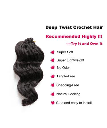 Ocean Wave Crochet Hair for Black Women - 9 Inch Deep Wave Curly Synthetic Hair Braids (7 Packs, 1B#) - Buy Online on GoSupps.com