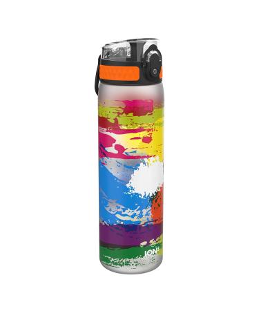 Ion8 Kid's One Touch On-The-Go Printed Water Bottle - Leakproof and BPA-Free Water Bottle - Fits Car Cup Holders and Kid's Backpacks 18 oz / 500 ml - Paint Splat