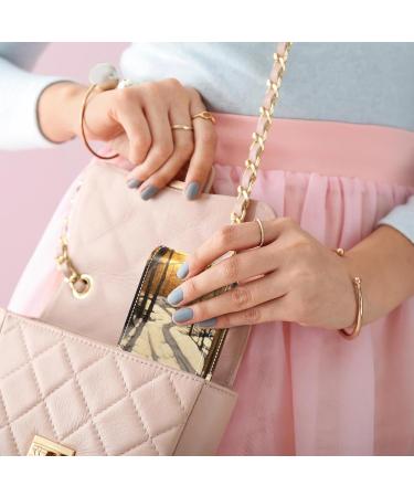 Leather Lipstick Case with Mirror | Mini Lip Gloss Organizer | Winter Forest Tree Design - D381a5dnrl - Buy Online on GoSupps.com