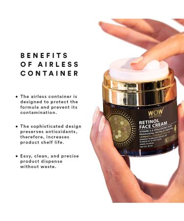 WOW Skin Science Retinol Face Cream with Hyaluronic Acid - Anti-Aging Hydration for All Skin Types - 50 ml - Buy Online on GoSupps.com