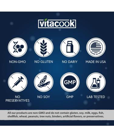 Vitacook Magnesium Glycinate 300mg - Natural Calmness & Heart Support | Non-GMO, High Potency 90 Tablets - Buy Online on GoSupps.com