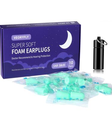 Ear plugs for sleeping 10 pairs of earplug snores with 29 38db SNR ultra-like foam earplugs ear protection plugs sleep ear protection plug earplugs earplugs of noise protection ear plugs for sleep blue 20 pieces (1 Pack)