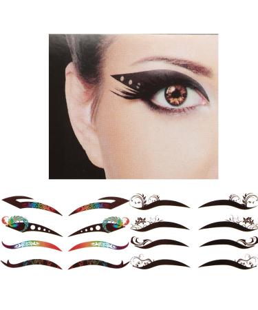 Kilofly 8 Sets Temporary Eye Tattoo Stickers with Crystal Gem Liners - Makeup Transfer Set - Buy Online on GoSupps.com