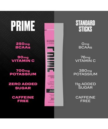 PRIME HYDRATION + Sticks Fraise Past que | B tonnets de poudre d'hydratation portion unique | Poudre d' lectrolyte en d placement | Faible teneur en sucre | Sans caf ine | V g talien | 16 b tonnets Past que fraise 5.76 Ounce (Pack of 16) - Buy Online on GoSupps.com