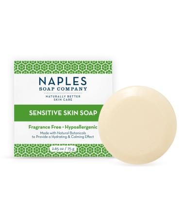Naples Soap Company Sensitive Skin Soap Bar Helps Soothe and Calm Itchy Irritated Skin with Natural Botanicals and Postbiotics Fragrance Free 2.65oz