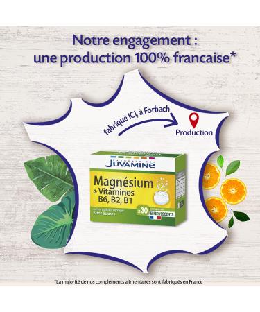 JUVAMINE - Magnesium + Vitamins B6 B2 B1 - Orange - 30 Effervescent Tablets - Buy Online on GoSupps.com