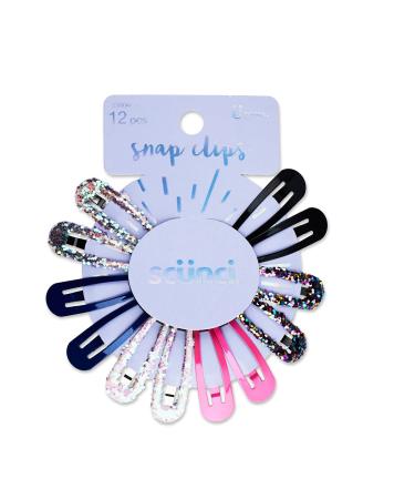 Scunci U Got This Chunky Glitter & Solid Snap Clips  12-Pieces
