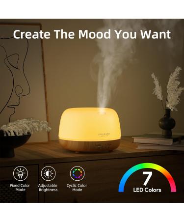 Asakuki 300ml Aroma Diffuser | Essential Oil Diffuser with Remote Control Timer & 7 Color LED Light - Automatic Waterless Shutdown - Buy Online on GoSupps.com