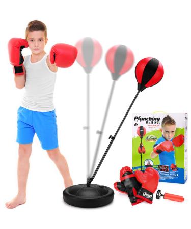 Punching Bag for Kids with Boxing Glove - Sport Boxing Sets with Adjustable Height Stand, Great Exercise & Fun Activity for Kids, Top Gifting Idea, Boxing Sports Toys for 3-8 Years Old Boys & Girls