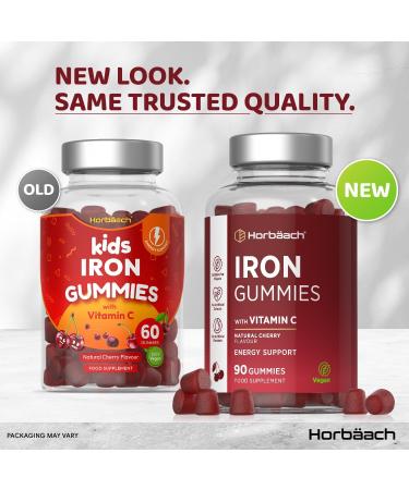 Iron Supplements | 14mg Iron Gummies with Vitamin C | 90 Vegan Gummies | for Men & Women | by Horbaach - Buy Online on GoSupps.com