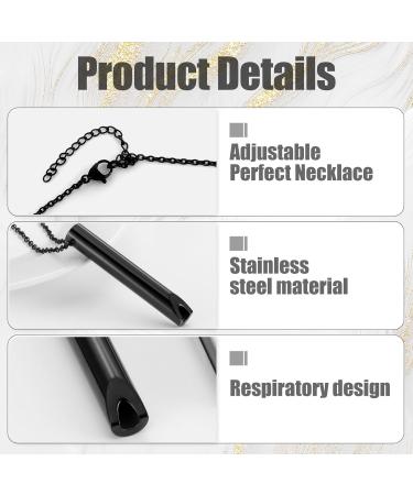 Anxiety Relief Breathing Necklace Meditation Breathing Whistle Necklace for Stress Relief Claming Down Relax Panic Attack Relief 2black+2silver - Buy Online on GoSupps.com