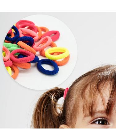 100 Seamless Hair Ties - Candy Color Rubber Bands for Kids & Girls | Multi-Colored 2cm Ponytail Holders - Buy Online on GoSupps.com