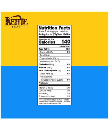 Kettle Brand Sea Salt and Vinegar Kettle Potato Chips 7.5 oz - Gluten-Free & Non-GMO - Buy Online on GoSupps.com