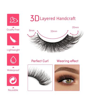 MilyBest 20mm Cat Eye False Eyelashes 10 Pairs - Fluffy Wispy D Curl Volume Natural Look Sets - Faux Mink A-Cat Eye Strip Lashes - Buy Online on GoSupps.com