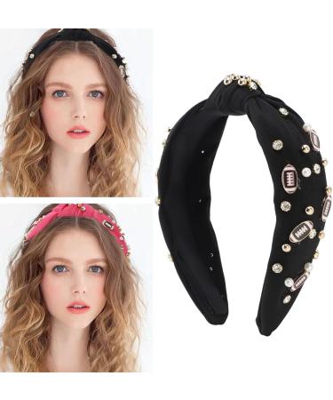 Knotted Headband Wide Knotted Headband with Top Knot Design for Festivals and Everyday Wear (Black) - Buy Online on GoSupps.com