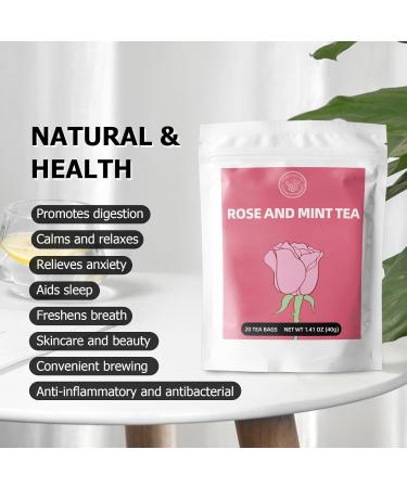 Hangfangling Rose-Mint Tea | 20 Tea Bags for Digestion Relaxation & Skin Care | Perfect Gift for Health & Beauty - Buy Online on GoSupps.com