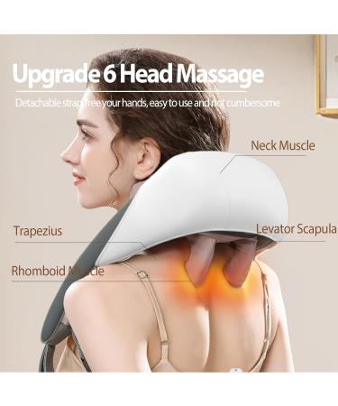 Danlikt Neck Massager - Rechargeable 5D Massage Device with Heat for Neck Back Shoulder & Leg - White - Buy Online on GoSupps.com