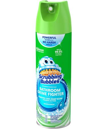 Scrubbing Bubbles Bathroom Grime Fighter Aerosol Disinfectant Spray - 20 oz Rainshower Scent | Tile, Bathtub, and Shower Cleaner - 1 Aerosol Spray - Buy Online on GoSupps.com