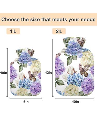 Naanle Hortensia Butterfly Hot Water Bottle - 1L Pain Relief for Menstrual Cramps & Heat Therapy - Transparent Warm Water Bottle - Buy Online on GoSupps.com