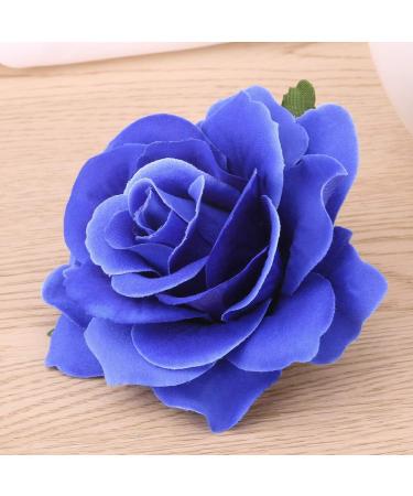 OSALADI Flower Hair Accessories Artificial Floral Hair Clip Big Rose Flower Hairpin Wedding Bridal Barrette Elegant Brooch Accessories for Women Girl Bridal Blue White Roses Artificial Flowers - Buy Online on GoSupps.com