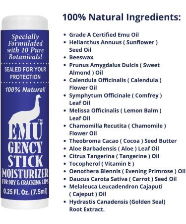 Montana Emu Ranch EMUgency Moisturizing Pocket Stick 0.25oz - 3 Pack | Relieves Chapped Lips & Skin - Buy Online on GoSupps.com