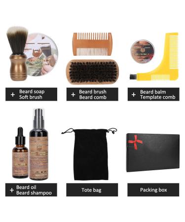 Beard Grooming Kit for Men | Beard Oil Brush Comb & Shampoo Set | Ultimate Beard Care Gifts - Buy Online on GoSupps.com