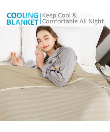 Guohaoi Cooling Blanket - King Size (90x108) | Absorbs Heat for Hot Sleepers | Oeko-Tex Certified Cool Fiber | Breathable & Comfortable All-Season Blanket | Beige - 90x108 - Buy Online on GoSupps.com