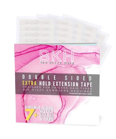 Big Kizzy Hair Extensions Tape - Extra Hold Double Sided - Fits Most Tape in Hair Extensions  4cm x .8cm Tape for Extensions  Professional Extension Tape 72 Count (Pack of 1)