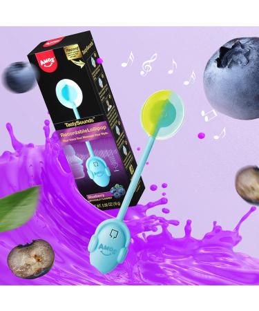 Amos Recordable Lollipop Candy Suckers - Blueberry Recordable - Buy Online on GoSupps.com