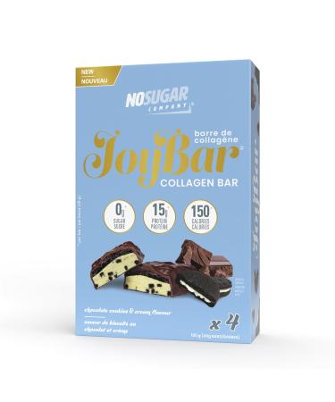 No Sugar Joybar Collagen Bar - Cookies and Cream - 0g Sugar 14g Protein - Nourish Inside & Out - Low Calorie High Protein Snack - Supports Skin Hair Nails & Joint Health - 12 Pack - Buy Online on GoSupps.com