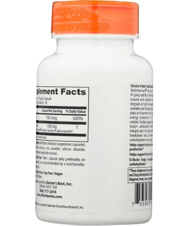 Doctors Best Lipoic Acid - 60 Veg Capsules | Premium Antioxidant for Optimal Health - Shop Internationally - Buy Online on GoSupps.com