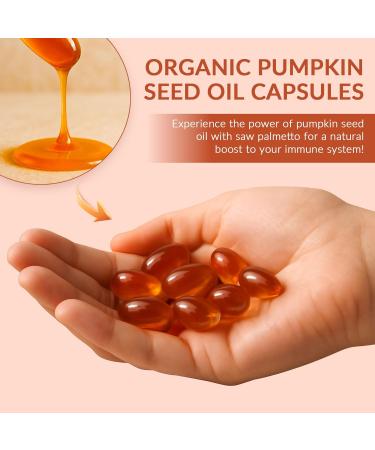 Pumpkin Seed Oil Capsules 2 in 1 Pumpkin Seed Oil with Saw Palmetto for Hair Growth 3000mg Per Serving Cold Pressed Supports Hair Heart Skin Supplement Non-GMO Gluten Free 300 Softgels - Buy Online on GoSupps.com
