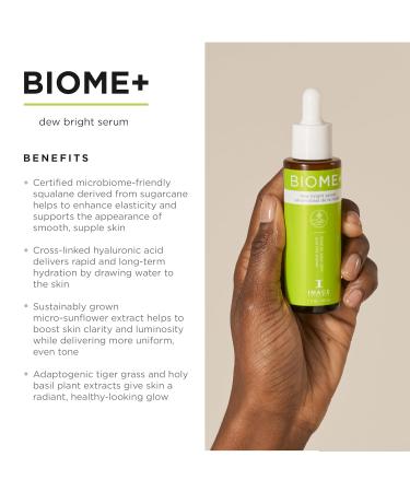 IMAGE Skincare BIOME+ Dew Bright Serum | Microbiome-Friendly Facial Serum for Radiant Skin | Boost Luminosity & Elasticity - 1 Fl Oz - Buy Online on GoSupps.com