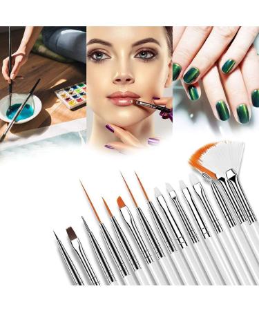 JOYJULY 15pcs Professional Nail Art Brushes Kit & 5pcs Dotting Tool Set - White - Buy Online on GoSupps.com