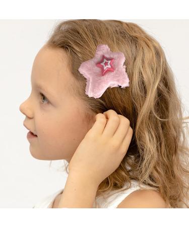 Furry Bangs Clip Pink Star Y2K Bangs Clip Sweet Girls Cute Duckbill Clip Headdress Hair Accessories Pentacle Hairpin Pink Y2K Hair Accessories Rose Red - Buy Online on GoSupps.com