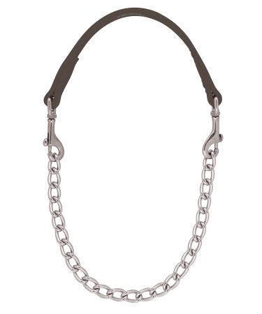 Weaver Leather Brahma Webb Goat Collar, Nickel Plated Chain Brown Regular