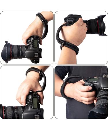Adjustable Nylon Camera Wrist Strap for DSLR, GoPro, Canon, Fuji - Black | Quick Release Hand Strap for Mirrorless Cameras - Photographers Paracord - Buy Online on GoSupps.com