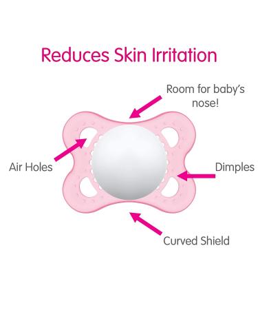 MAM Original Baby Pacifier | Nipple Shape for Healthy Oral Development | Sterilizer Case | Girl Attitude 0-6 (Pack of 2) - Buy Online on GoSupps.com