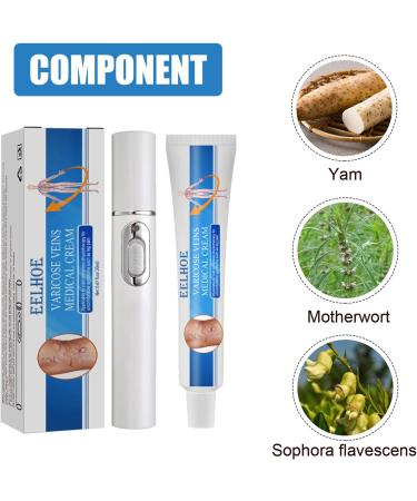 Veinshealth Varicose Veins Blue Light Therapy Set - Treatment for Legs, Spider Veins and Varicose Vein, Cream + Pen Included - Buy Online on GoSupps.com