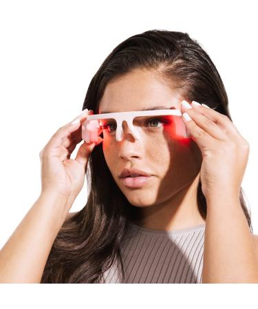 Vanity Planet Alya Red LED Eye Glasses Pink Frame - Auto Shut Off Wearable Beauty Tech Treatment
