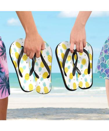 Buy Mnsruu Pineapple Heart Flip Flops | Multicolor Large Size for Home Hotel Spa & Travel - Stylish Comfort for Men & Women - Buy Online on GoSupps.com