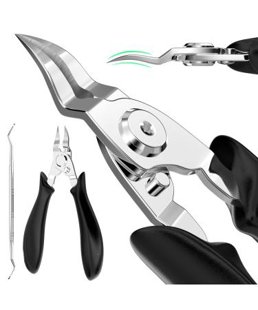 Ingrown Toenail Clippers (Upgrade), Steel Nail Clippers for Professional Podiatrist, Unique Long Handle Curved Blade Tool for Thick & Ingrown Nails, Suitable for Men, Women and Elderly-XIORRY