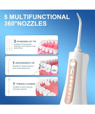 Water Dental Flosser - Cordless Oral Irrigator with 5 Modes 350ML Tank IPX7 Waterproof Portable & Rechargeable for Travel - Effective Teeth Cleaning Solutions - Buy Online on GoSupps.com