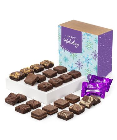 Fairytale Brownies Happy Holidays Magic Morsel 24 Individually Wrapped Gourmet Chocolate Food Gift Basket - 1.5 Inch x 1.5 Inch Bite-Size Brownies - 24 Pieces - Item CH424 0.8 Ounce (Pack of 24)