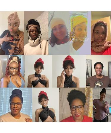 XTREND 4-Piece Turbans for Women - Stretch Jersey Headwraps in Solid Colors - Breathable & Ultra Soft Knit Turban Tie (Black, Dark Blue, Camel, Dark Grey) - Buy Online on GoSupps.com