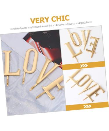 FRCOLOR 1 Set Clip Womens Hair Accessories Bridal Bobby Golden Holiday Barrette Initial Bobby Gold Hair Accessories Headwear for Women Hair Jewels for Women Love Pin Women's Texture Alloy - Buy Online on GoSupps.com
