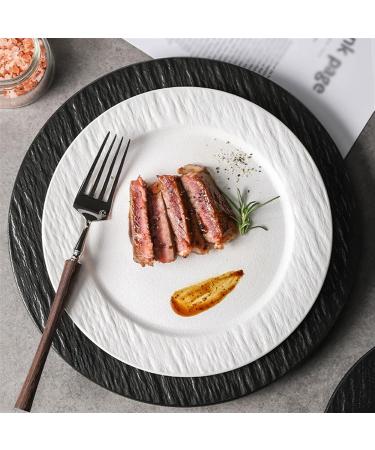 Salad Plate Steak Plate Western Food Chinese Plate Household White Plate Simple Plate Breakfast Dessert Flat Plate Restaurant Kitchen Plate for Kitchen Plate (Color : Black Size : CH) Small Black - Buy Online on GoSupps.com
