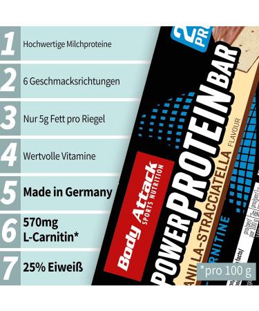 Body Attack Power Protein Bar Coconut - 24 x 35g | High Protein Snack | Made in Germany | Nutritional Energy Boost - Buy Online on GoSupps.com