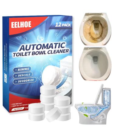 Toilet Bowl Cleaner 12pcs Toilet Cleaner Tablets Fizzy Foam Toilet Cleaner for Fresh Effective Toilet Limescale Remover Toilet Cleaning Heavy Duty Active Toilet Stain Remover Foaming Toilet Descaler
